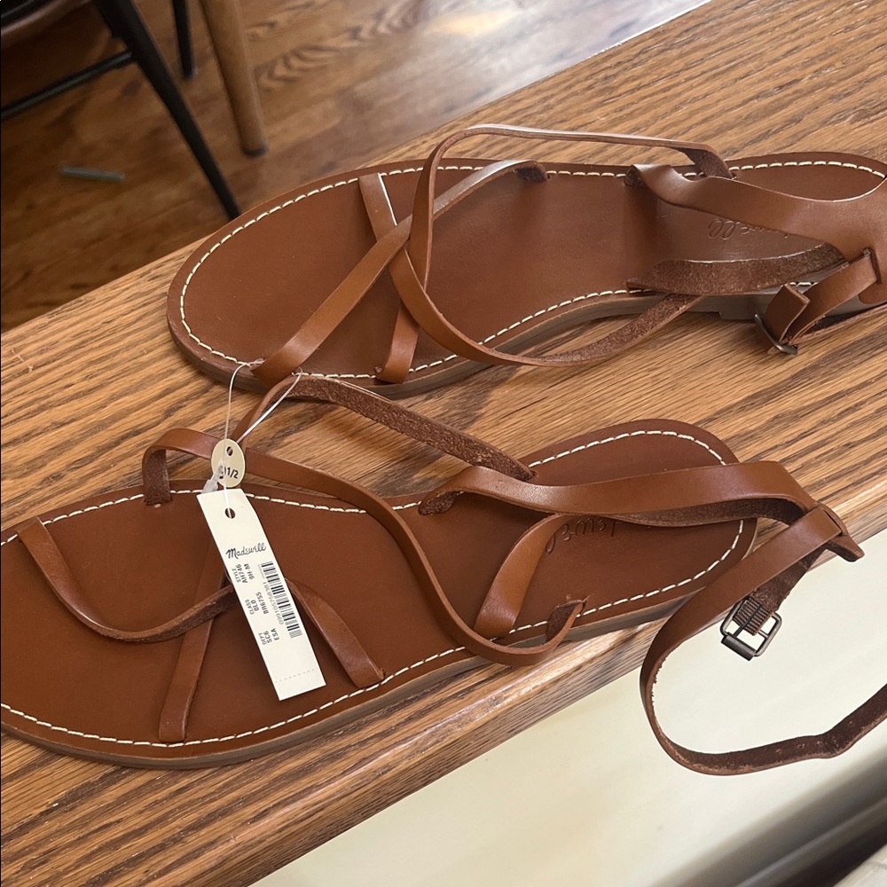 Madewell Women's Brown Strappy Leather Sandals